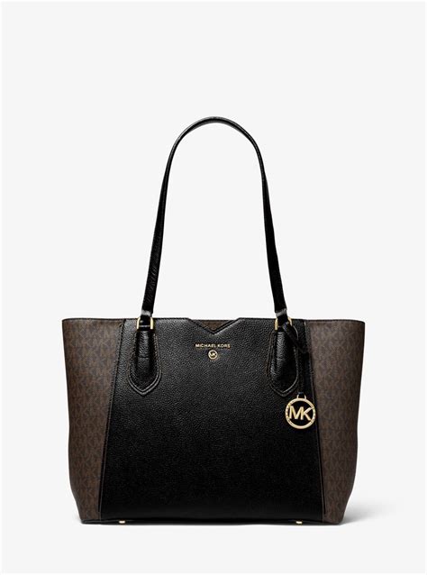 michael michael kors mae medium leather tote|michael kors saffiano leather tote.